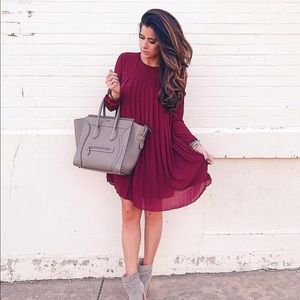 Rachel Parcell Harvest Burgundy chiffon dress